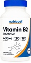Nutricost Vitamina B2 (Riboflavin) 400mg, 120 cápsulas - Gluten Free, Non-GMO