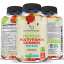 Premium Multivitamin Gummies for Toddlers & Kids - Chewable Essential Daily Vitamins A, C, D3, E, B6, B12, Biotin - No High-Fructose-Corn-Syrup or Artificial Sweeteners - 60 Gummies, 30-Day Supply