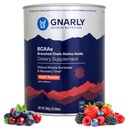 Gnarly Nutrition BCAA Powder, Fruit Punch – Pre-Workout BCAAS Amino Acids – NSF Sport Certified – Suplemento para apoyar y reconstruir el músculo – Fruit Punch con cafeína, 10.58 oz