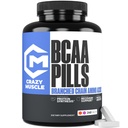 Mosculo loco 3000mg BCAA Pills (80 Days Supply) con el Optimum 2:1 Relación de Aminoácidos de Cadena Sustituida para la Recuperación y el Crecimiento, 1000mg BCAAs por Pill (Más que BCAA Capsules) 240 Tablets