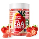 Mascotas Purest EAA Gummies 120 Gummies (Strawberry), Aminoácidos Esenciales - Todos los 9 Aminos Esenciales (EAA) y todos los Aminos Sustitutivos (BCAAs), No GMO, Gluten Free, Vegetarian Friendly