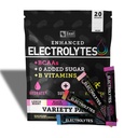 Zaal Naturals Enhanced Electrolyte Powder Stick Pack (Variety Pack - 20 Packets) Sugar Gratis + BCAA B-Vitamins & Pink Himalayan Salt - Keto Electrolytes, Hydration Powder