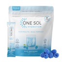 One Sol BCAA &amp; Electrolyte Powder for Hydration & Energy, All-Natural Formula, 100% Vegan, Non-GMO, Gluten Free &amp; Soy-Free, Promotes Muscle Growth & Recovery, Natural Blue Raspberry Flavor
