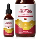 Milk Thistle Liver Detox cae Apple Flavor – Liver Cleanse Detox Reparación con Moringa, Dandelion, Burdock & Green Tea – Herbal Liquid Supplement for Liver Support & Liver Health, Vegan, 2 Fl Oz