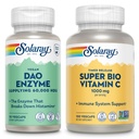SOLARAY DAO Enzyme y Super Bio Vitamina C 1000mg - Enzimas digestivas para romper la histamina - Timed Release VIT C w/Bioflavonoids Immune Support Suplemento, Vegan, Garantía de 60 días, 30/50 Servings