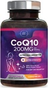 Coenzima Q10 200mg por suplemento de servicio - Ultra alta absorción, antioxidante para la salud cardíaca y la producción de energía Apoyo - CoQ10 (Ubiquinona) Co Q 10 Suplemento &amp; Vitaminas 100mg Cada - 120 Softgels