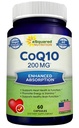 aSquared Nutrition CoQ10 200mg - 60 cápsulas - CO Q 10 Suplemento - Coenzyme Q10 Ubiquinone Pills - Vegan CoQ-10 Extra Antioxidante Vitamina - Alternativa a Softgels & Gummies