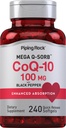 Piping Rock CoQ10 100mg ← 240 Softgels ← Enhanced Absorption Suplemento para Mujeres y Hombres