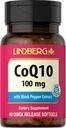 Lindberg CoQ10 100mg Softgels Silencio 60 Conde ← Coenzyme Q10 Suplemento para Mujeres y Hombres Silencio con Black Pepper Extract ← Non-GMO, Gluten Free