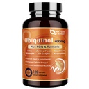 NATURE TARGET Ubiquinol CoQ10 400mg softgels con PQ &amp; Turmeric, alta absorción Coenzyme Q10 Suplemento con ALA &amp; Black Pepper, Antioxidante para la salud del cerebro, producción de energía, 120 Conde