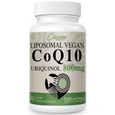 Liposomal CoQ10 800mg Ubiquinol Softgel, Max Absorption Ubiquinol Coenzyme Q10, Ubiquinol CoQ10 Suplemento para Antioxidante, Función cardíaca &amp; Producción de energía, CoQ10 puro 800mg, 60 Vegan Softgels