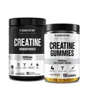Gafas de Monohidratos de Creatina de Fábrica (150 Gummies, Lemon) & Polvo de Monohidratos de Creatina (85 Servimientos, Desarrollados)
