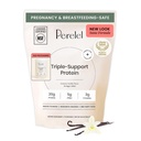 Pólvora de proteína basada en tres plantas de perelel, vainilla de crema, pólvora de proteína vegana de 20g, Monohidrato de crema de 3g, fibra prebiótica por ser, libre de lácteos, sin azúcar añadido, fuente de 15 días