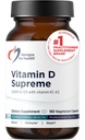 Diseños para la salud Vitamina D Supremo - Vitamina D 5000 UI con 2000mcg Vitamina K como MK4 para la salud ósea, la salud cardíaca, el sostén de la humedad - Vitamina D3 Mejorada con GG Suplemento (180 cápsulas)