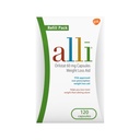 Alli Weight Píldoras dietéticas, Orlistat 60 mg Cápsulas, Ayuda para la pérdida de peso sin receta, 120 Conde Refill Pack