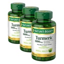 Turmérica de recompensa de la naturaleza con extracto de cobre negro,Aporta salud antioxidante, 1000mg,60 cápsulas,(Pack of 3)