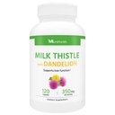 ML Naturals Milk Thistle &amp; Dandelion Extract – 250mg Milk Thistle, 100mg Dandelion Root (Per Serving) 120 Capsules