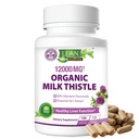 Milk Thistle Liver Cleanse Detox &amp; Repair Support Organic Supplement, 12000 Mg 120 Day 30X Seed Extract with Silymarin, MD Super Ultra Herbal Kidney Lung Renew Aid Health Pills, 120 Capsules