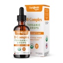LIQUIDHEALTH USDA Organic Vitamin B Complex Drops for Men &amp; Women - Natural Energy, Improved Focus, Memory & Mood, Immune Support, Metabolism Boost - USA Made, Extra Strength, Sugar Free, Vegan (2 oz)