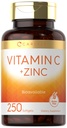 Carlyle Vitamina C con Zinc ← 250 Softgels ← Bioavailable ← Ácido ascórbico tóxico Zinc Oxide ← Non-GMO y Gluten Free Supplement