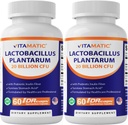 Vitamatic Lactobacillus Plantarum - 20 Billones por cápsula DR - 60 Cuenta - Apoyo Digestivo - Hecho con Prebiótico Inulin Fiber-2 Pack