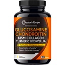 Doctor's Recipes Glucosamine Chondroitin MSM Turmeric Quercetin, Movement Support Supplement for Men & Women, with Black Pepper for High Absorption, Mobility & Flexibility, No Shellfish, 240 Tablets