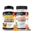 Extra Strength Ashwagandha Capsules (2 Month Supply) Plus Turmeric Curcumin with Black Pepper Extract 1500mg Complex (Trial Size)
