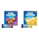 Pure Protein Bars, High Protein, Nutritious Snacks, Chewy Chocolate Chip & Lemon Cake Flavors, 20g Protein, 1.76oz, Pack of 12