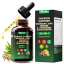 Thyroid Support for Women & Men, 22 in 1 Natural Herbal Formula Support Body Immune & Balance | Kelp Ashwagandha Turmeric Selenium Zinc L-Tyrosine Vitamin B12 | Thyroid Supplement Liquid Drops, 120 ML