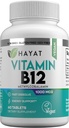 HAYAT Vitaminas Vegan Vitamina Natural B12 1000 MCG, Suplemento Dietario para el Metabolismo Energético Apoyo, 2 Mes de Suministro, Todo Natural, Certificado Halal, 60 Tabletas, Hecho en Los Estados Unidos
