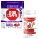 Moonstone Stone Stopper Drink Mix 15-Day Supply Cranberry/Raspberry + Uric Acid Bundle