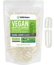 XPRS Nutra Vegan Size 000 Empty Capsules - 100 Cuentas Clear Empty Vegan Capsules - Vegetarian Pill - DIY Vegetable Capsule Filling - Veggie Caps Pills