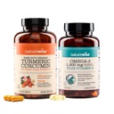 NatureWise Curcumin Turmeric 2250mg w/Black Pepper, 95% Curcuminoids Capsules, 180 Count + Omega 3 Fish Oil 1000mg 60 Count - Bundle for Immune & Heart Health Support - Gluten Free, Non-GMO
