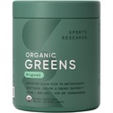 Sports Research® Organic Greens Superfood Powder w/Spirulina & Chlorella, Adaptogens, Enzymes, Probiotics & 8 VIT Bs for Gut & Mood Support* - Vegan, Sugar-Free & Low-Cal Original 30 Servings