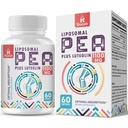 Palmitoylethanolamida Liposomal 1000 mg + Luteolina 100 mg, Pea micronizada 99% Altamente Purificada - Ausorción mejorada y biodisponibilidad, 60 Softgels