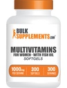 BulkSupplements.com Multivitamina for Women Softgels - Multivitamina de las mujeres con hierro, suplemento multimineral, con aceite de pescado gratis, 1 Softgel por Serving, 300 Cuenta (Pack of 1)
