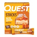 Quest Nutrition Stacks Protein Bars, Salted Caramel Flavor, 20g Protein, 2g Net Carbs, 1g Sugar, High Fiber, Low Sugar, Gluten Free, 4 Count