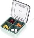 Organizador diario de píldoras Planificador de vitaminas Caja de medicamentos portátiles, caja de organizadores de píldoras, caja de propulsión de humedad de pequeña pill para el bolsillo Contenedor diario de píldoras para la medicina