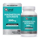 Qunol Magnesium Glycinate 300mg, 100% Glycinate Chelated Magnesium Suplemento, 150ct Tablets