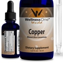 WellnessOne Liquid Copper Supplements - Bone Health & Immune Support Supplement - Copper Supplement Drops for Blood Cell Production & Collagen Formation for Kids, Men & Women - 1.67 fl oz
