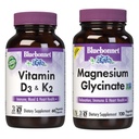 BlueBonnet Nutrition Vitamina D3 y K2, y Magnesium Glycinate Vegetal Capsules Bundle