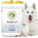 Wholistic Pet Organics Wild Alaskan Salmon Oil for Dogs and Cats - Omega 3 Fish Oil for Dogs & Cats - Cat & Dog Skin and Coat Supplement, Heart and Joint Health - DHA, EPA Omega 3 6 9-500 Soft Gels