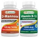 Mejores Naturales D-Mannose 1500 mg &amp; Vitamina B12 6000 mcg