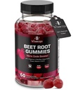 Beet Root Gummies - Super Nitric Oxide Beets Suplemento - Red Beetroot Heart Chews with Grape Seed Power & B12- Pomegranate Flavor, 60 Chewables Beets