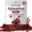 Astaxanthin 12mg Natural 120 Softgels Astaxanthin Supplement Antioxidant Support Eye Skin Health | Internal Circulation,4 Month Supply| Non-GMO,Gluten-Free,No Soy (120)