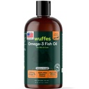 Wuffes Advanced Omega 3 Fish Oil for Dogs, Natural EPA & DHA Fatty Acids, Supports Healthy Skin and Coat, Joint Nutrition, Digestion & Immune System - 100% Pure Wild Alaskan Fish Oil, 16 Oz