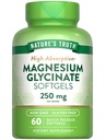 La verdad de la naturaleza Magnesium Glycinate 250mg TEN 60 Softgels TEN High Absorption ← No Gluten Suplemento Mineral Gratuito