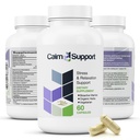 CalmSupport: Estrés " Apoyo a la relajación - Ashwagandha, Flores de Pasión, Cuerda Valeriana, Ginger, GABA, Velvet Bean, Motherwort, Oat Seed, Phyllanthus, L-Theanine, L-Tryptophan, Folate, C,B1,B6,B12,Zinc