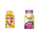 L’il Critters Fiber Daily Gummy Supplement for Kids, for Digestive Support & Senokot Kids Mixed Berry Laxative Gummies for Age 2+