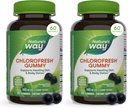 Nature's Way Chlorofresh Chlorophyll Gummies, Supports Healthy Skin and Body Detox*, Internal Deodorant*, Orchard Fruit Flavored, 60 Gummies, (Pack of 2)